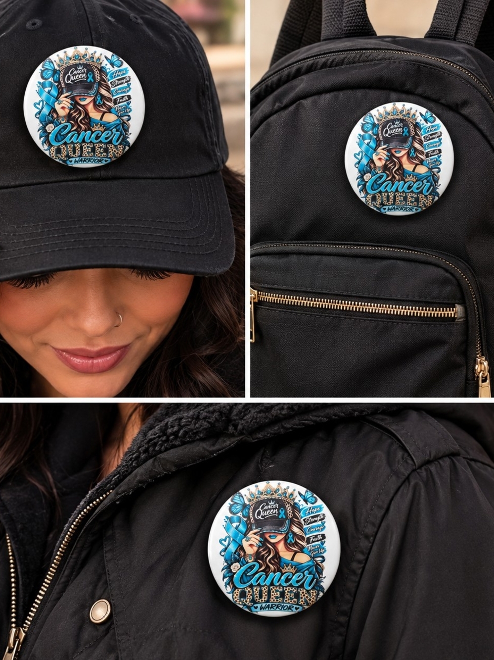 Cancer Queen Button - Picture 2 of 2